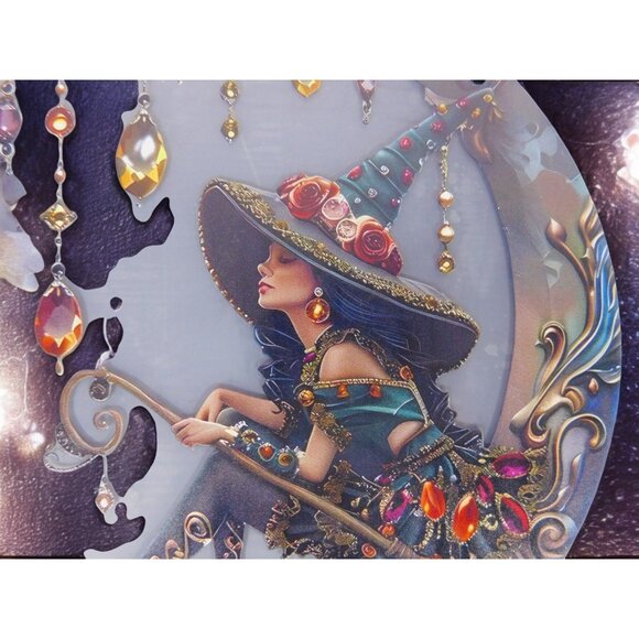 Crystal Moon Witch Suncatcher Acrylic 8"x8" Wall Hanging Art Décor - Picture 5 of 11